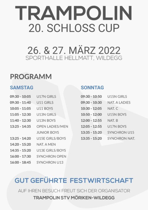 2022 Trampolin Wettkampf Schloss Cup in der Mehrfachturnhalle Hellmatt in Wildegg