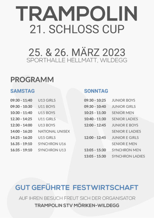 2023 Schloss Cup Trampolin Wettkampf in 3-fach Turnhalle Hellmatt in Wildegg